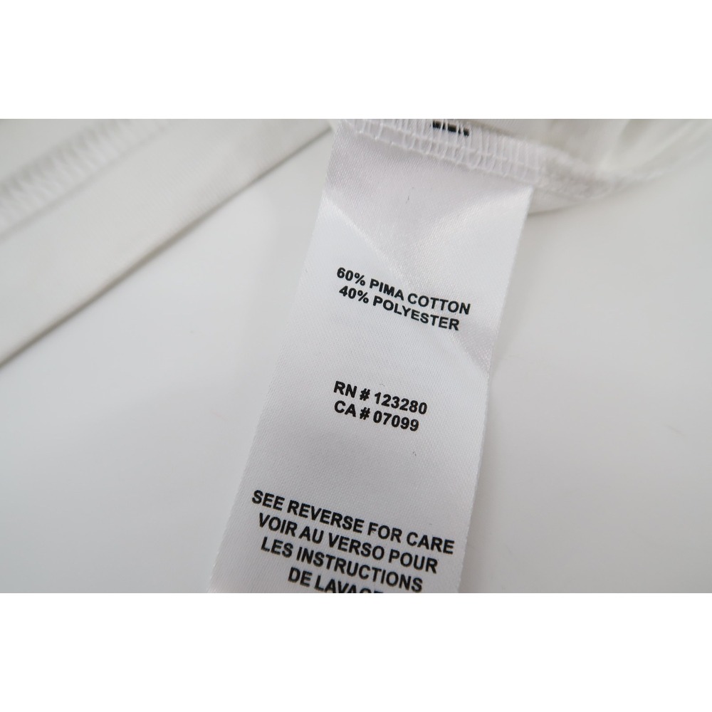 Travis‎ Mathew Men's XL White Navy Striped Performance Golf Polo Short Sleeve - Picture 5 of 10